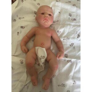 🆕17 Inch Realistic Full Silicone Lifelike Reborn Baby Doll Girl With Open Eyes